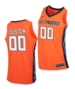 Custom Illinois Fighting Illini Orange 2020-21 College Basketball Jersey