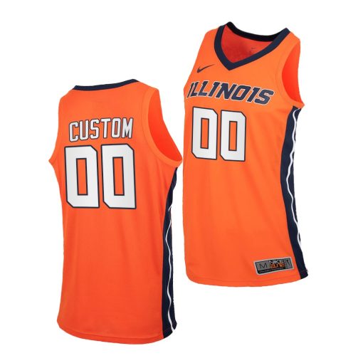 Custom Illinois Fighting Illini Orange 2020-21 College Basketball Jersey