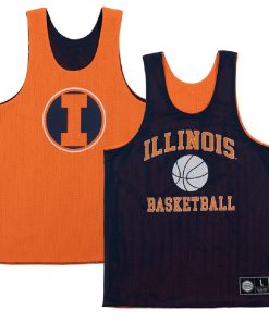 Custom Illinois Fighting Illini Retro Reversible Mesh Orange Navy Practice Jersey