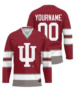 Custom Indiana Hoosiers Crimson College Hockey Jersey