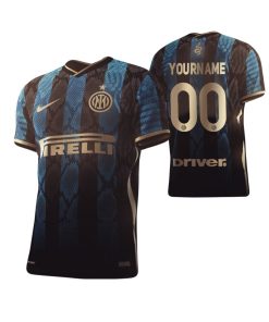 Custom Inter Milan 2021-22 Home Navy Snake Jersey