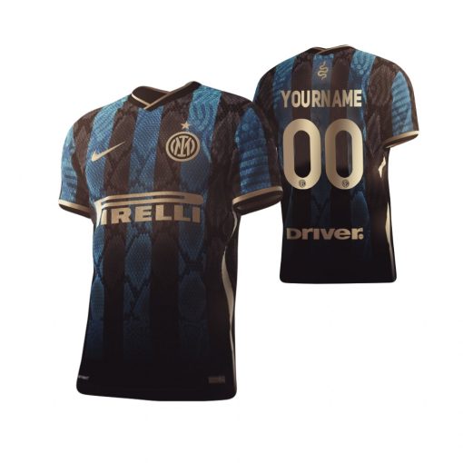 Custom Inter Milan 2021-22 Home Navy Snake Jersey