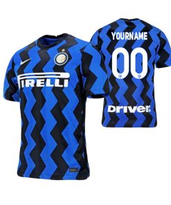Custom Inter Milan 2021 Home Blue Black Stadium Jersey