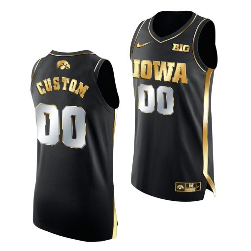 Custom Iowa Hawkeyes 2020-21 Black Golden Edition Limited Jersey