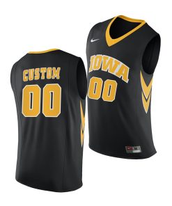 Custom Iowa Hawkeyes Black 2020-21 College Basketball Jersey