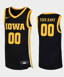 Custom Iowa Hawkeyes Black College Basketball Jersey