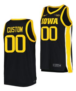Custom Iowa Hawkeyes College Basketball Uniform Black Jersey 2022-23