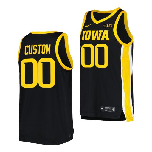 Custom Iowa Hawkeyes College Basketball Uniform Black Jersey 2022-23