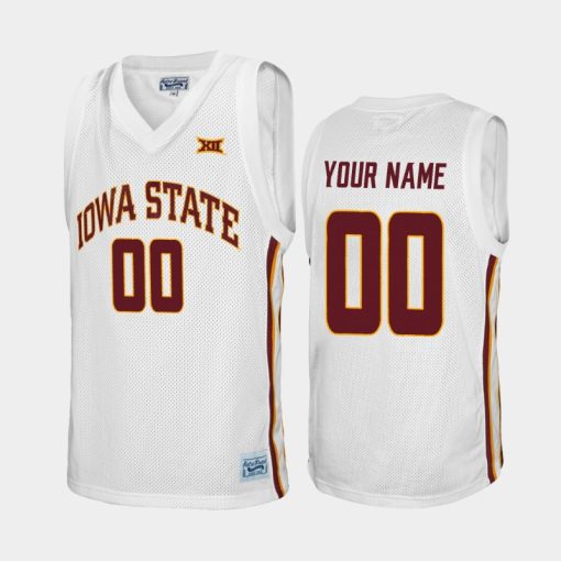 Custom Iowa State Cyclones White Alumni College Basketball Jersey