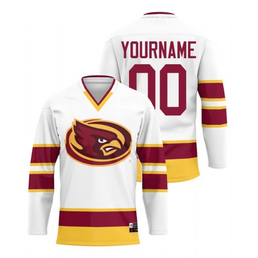 Custom Iowa State Cyclones White College Hockey Jersey