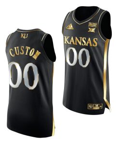 Custom Kansas Jayhawks Black Basketball Jersey 2021-22 Golden Edition