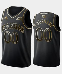 Custom Kansas Jayhawks Black 2019-20 Golden Edition Limited Jersey College Basketball