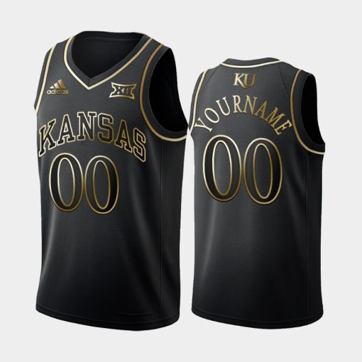 Custom Kansas Jayhawks Black 2019-20 Golden Edition Limited Jersey College Basketball