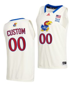 Custom Kansas Jayhawks Cream 2020-21 College Basketball New Season Jersey