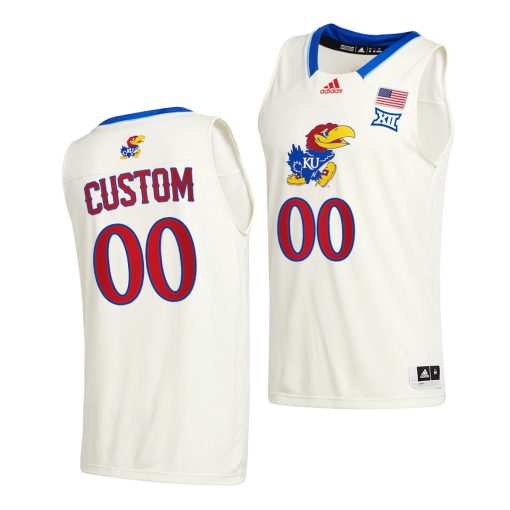 Custom Kansas Jayhawks Cream 2020-21 College Basketball New Season Jersey