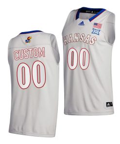 Custom Kansas Jayhawks Gray 2020-21 College Basketball New Season Jersey