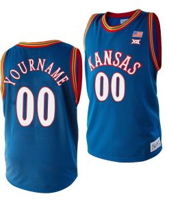 Custom Kansas Jayhawks Royal College Basketball Jersey Ncaa