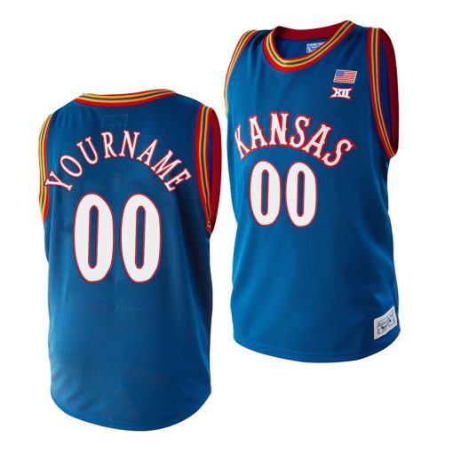 Custom Kansas Jayhawks Royal College Basketball Jersey Ncaa