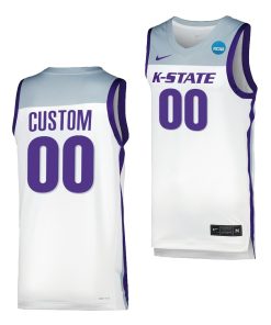 Custom Kansas State Wildcats 2023 NCAA March Madness White Basketball Jersey