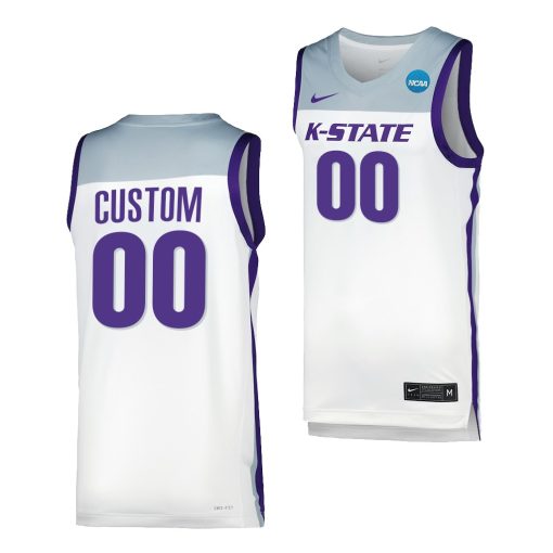 Custom Kansas State Wildcats 2023 NCAA March Madness White Basketball Jersey