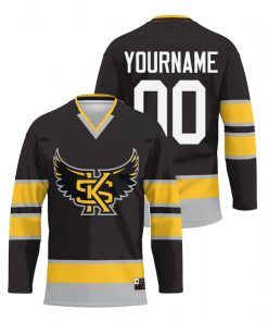 Custom Kennesaw State Owls Black College Hockey Jersey