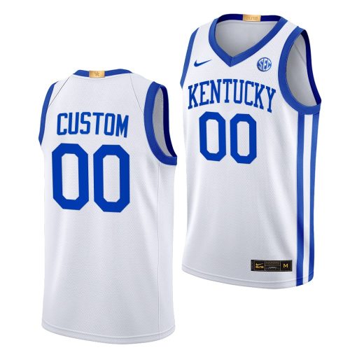 Custom Kentucky Wildcats White Elite Basketball Jersey 2022-23 Home