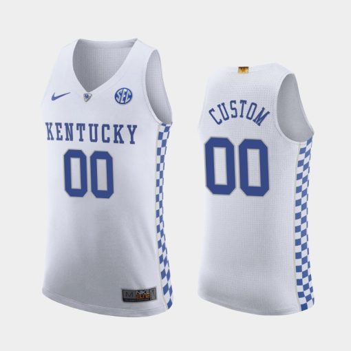 Custom Kentucky Wildcats White 2019-20 Jersey College Basketball