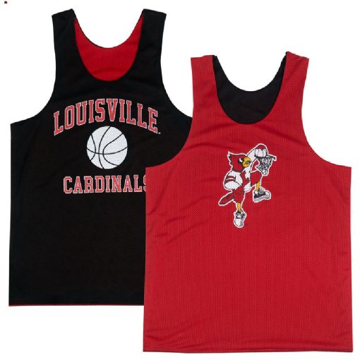 Custom Louisville Cardinals Retro Reversible Mesh Black Red Practice Jersey