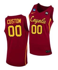 Custom Loyola Chicago Ramblers Maroon 2021 March Madness Sweet 16 Home Jersey