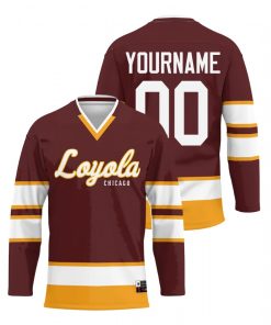 Custom Loyola Chicago Ramblers Maroon College Hockey Jersey