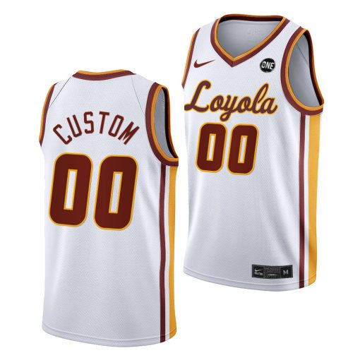 Custom Loyola Ramblers Mvc Championship White Uniform 2022 College Basketball Jersey