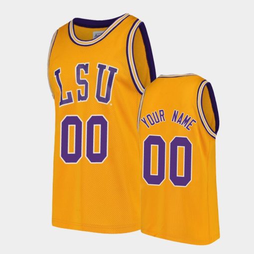 Custom Lsu Tigers Gold Jersey