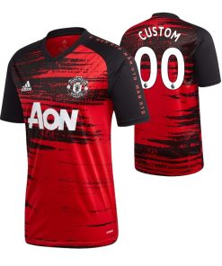 Custom Manchester United 2021 Prematch Red Official Jersey