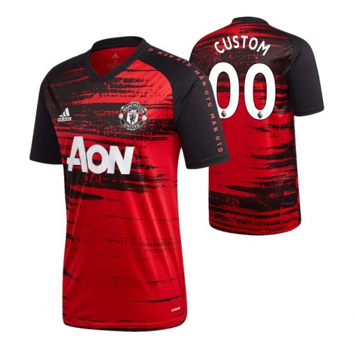 Custom Manchester United 2021 Prematch Red Official Jersey