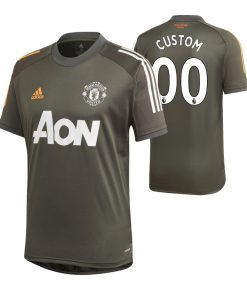 Custom Manchester United 2020-21 Training Olive Short Sleeve Jersey