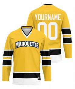 Custom Marquette Golden Eagles Gold College Hockey Jersey