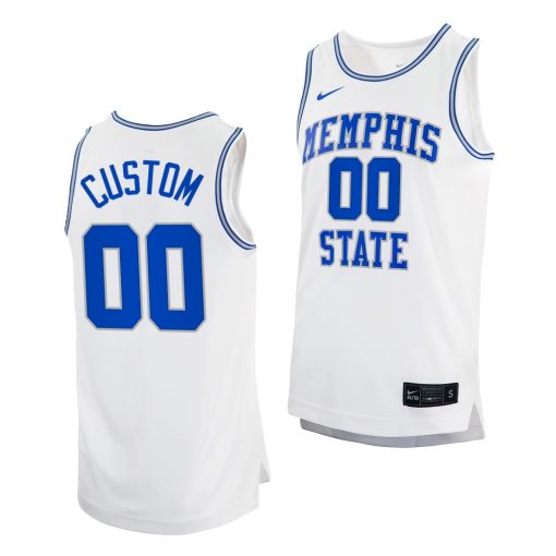 Custom Memphis Tigers White Retro Uniform 2022 College Basketball Jersey