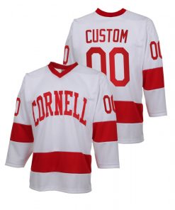 Custom Cornell Big Red White College Hockey Jersey