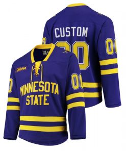 Custom Minnesota State Mavericks Purple College Hockey Jersey