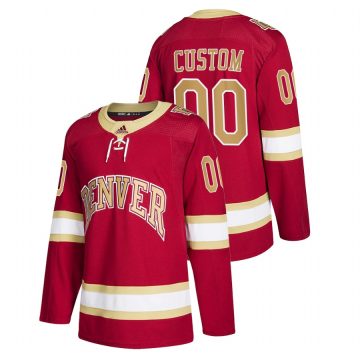 Custom Men's Denver Pioneers Red College Hockey Road Jersey