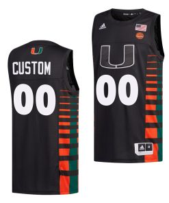 Custom Miami Hurricanes Black College Basketball Uniform 2022 Jersey