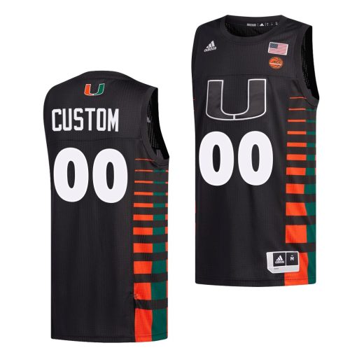 Custom Miami Hurricanes Black College Basketball Uniform 2022 Jersey