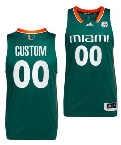 Custom Miami Hurricanes Green College Basketball Uniform 2022 Jersey