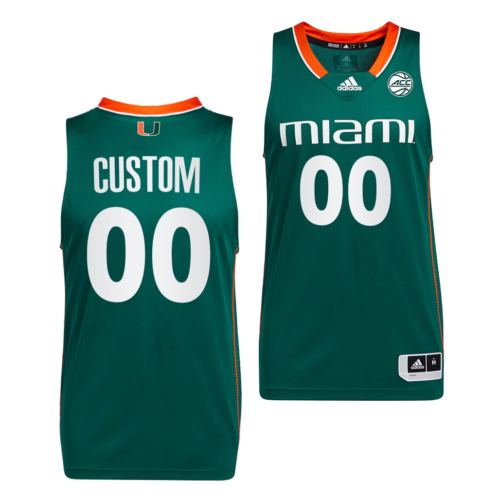 Custom Miami Hurricanes Green College Basketball Uniform 2022 Jersey ...