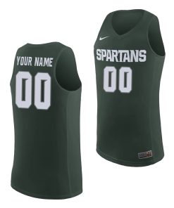 Custom Michigan State Spartans Green Basketball Jersey