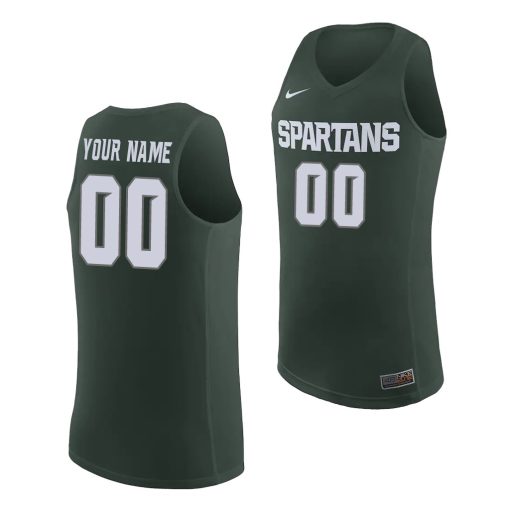 Custom Michigan State Spartans Green Basketball Jersey