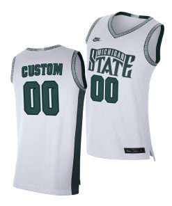 Custom Michigan State Spartans White 2020-21 Limited Retro College Basketball Jersey