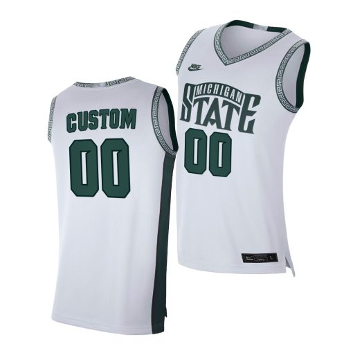 Custom Michigan State Spartans White 2020-21 Limited Retro College Basketball Jersey