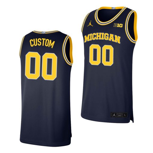 Custom Michigan Wolverines Limited Navy Basketball Jersey