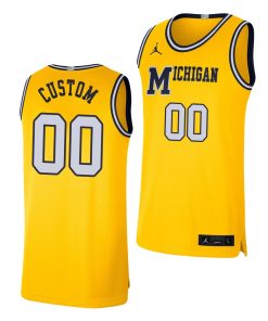 Custom Michigan Wolverines Retro Limited Maize Basketball Jersey